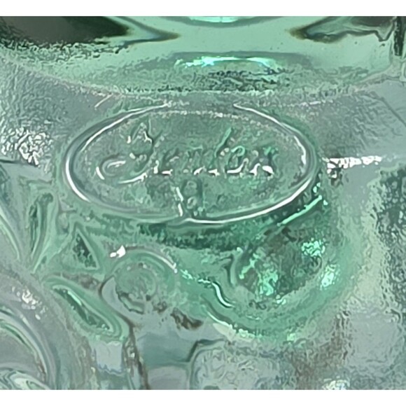 FENTON Glass Sea Mist Green Bell Paisley Swirl Ruffled Edge 7" Collectible Vtg - Picture 9 of 14